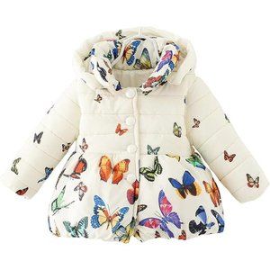 Baby Girls Winter Autumn Warm Butterfly Little Kids Toddler Jacket Coat